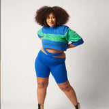 Cropped Recorte Oversized Azul