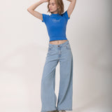 Baby Tee Amo Te Odiar Azul