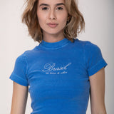 Baby Tee Amo Te Odiar Azul