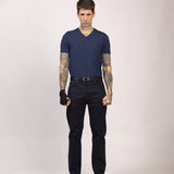 Camiseta Tech Modal Gola V Azul