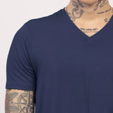 Camiseta Tech Modal Gola V Azul