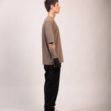 Camiseta Noventa Oversized Marrom Estonado