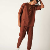 Camiseta Noventa Oversized Marrom