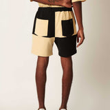 Short Recorte Xadrez Areia