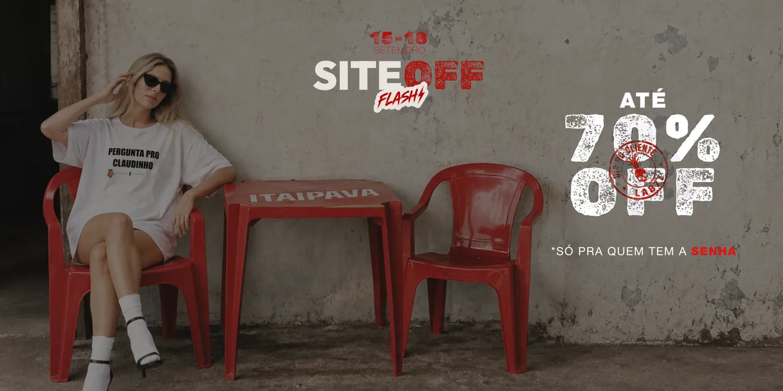 Site Off Flash LAB77 — 15 a 18 de setembro, até 70% OFF, só pra quem tem a senha